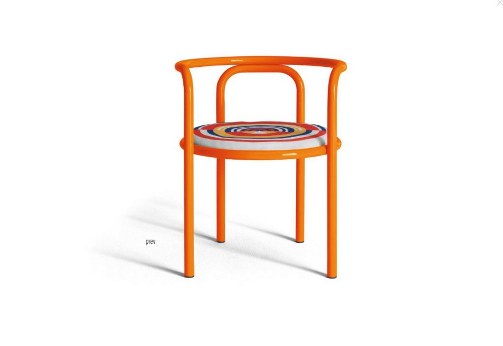 locus solus chair in orange with it's cushion
