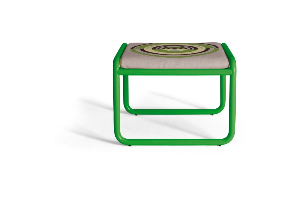 locus solus pouf in green on a white background