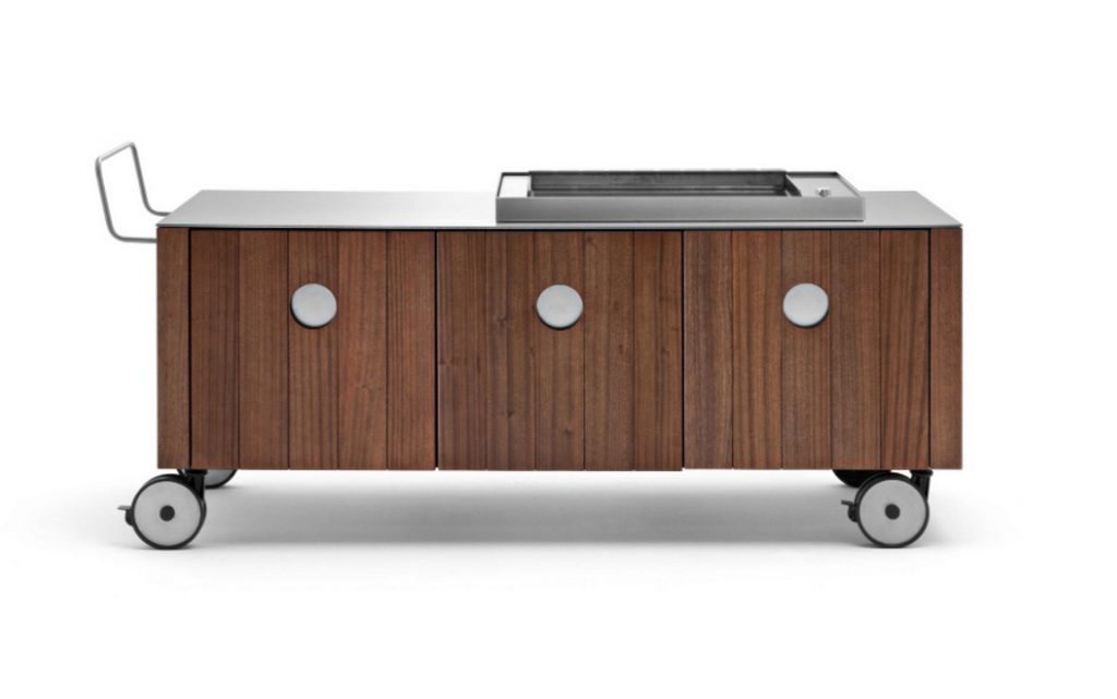 front view of the roller kitchen with stove top