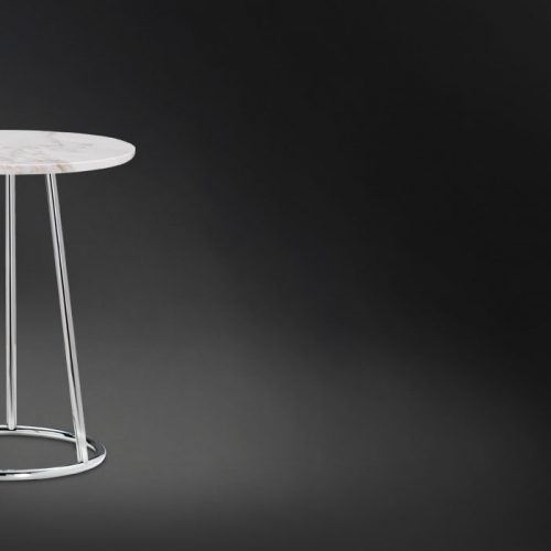 angle small table in white metal