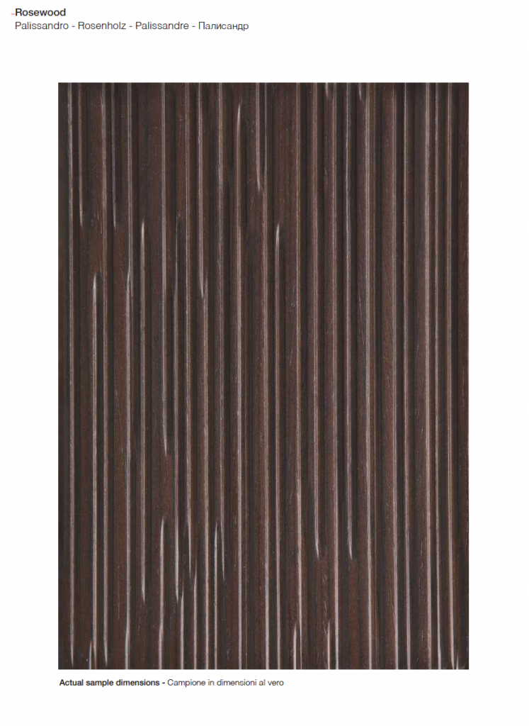 Decor finish wood sample in a dark brown color, set against a white background.