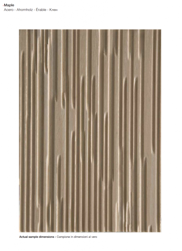Decor finish wood sample in a light brown color, set against a white background.