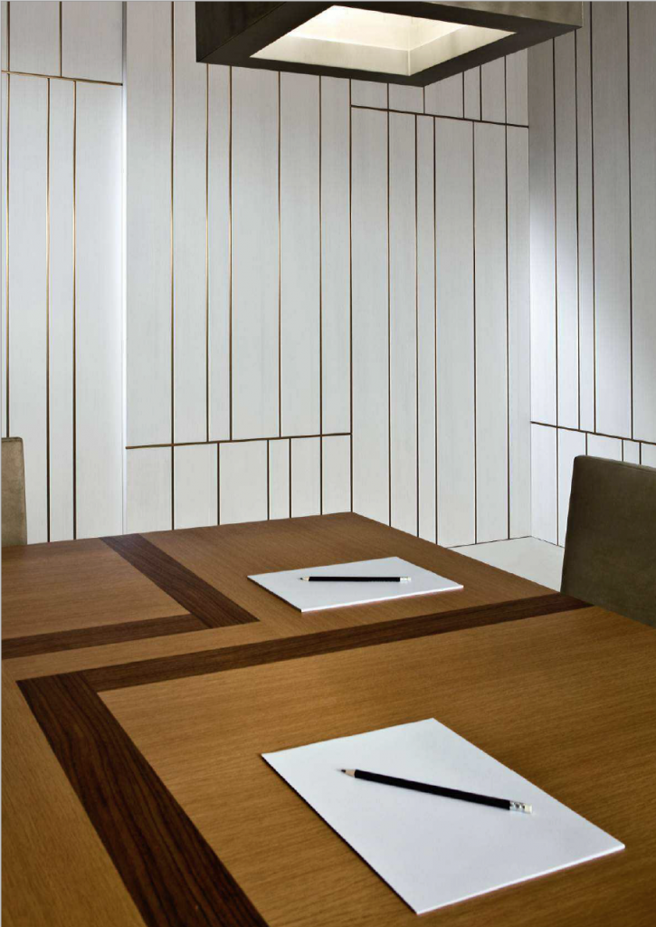 Plain finish wood sample in a brown color in a table.