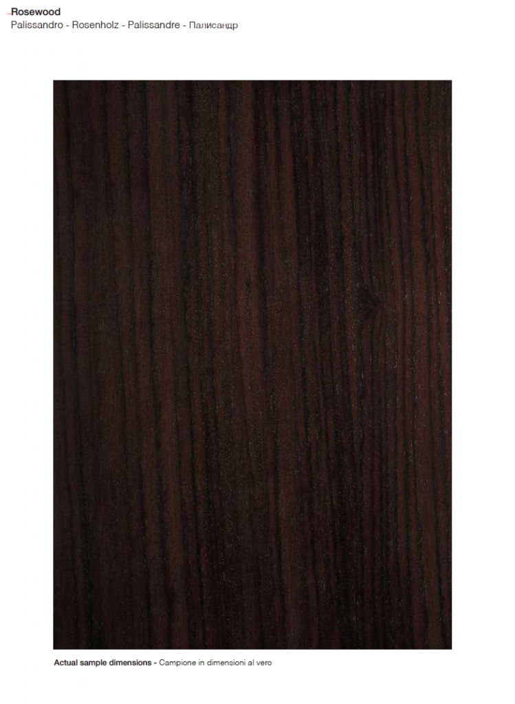 Plain finish wood sample in a dark brown color on a white background.