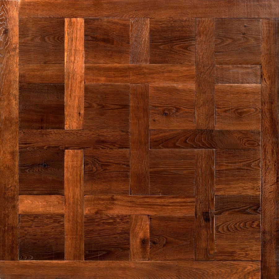 Historic wood finish in medium brown with a rustic, aged look.