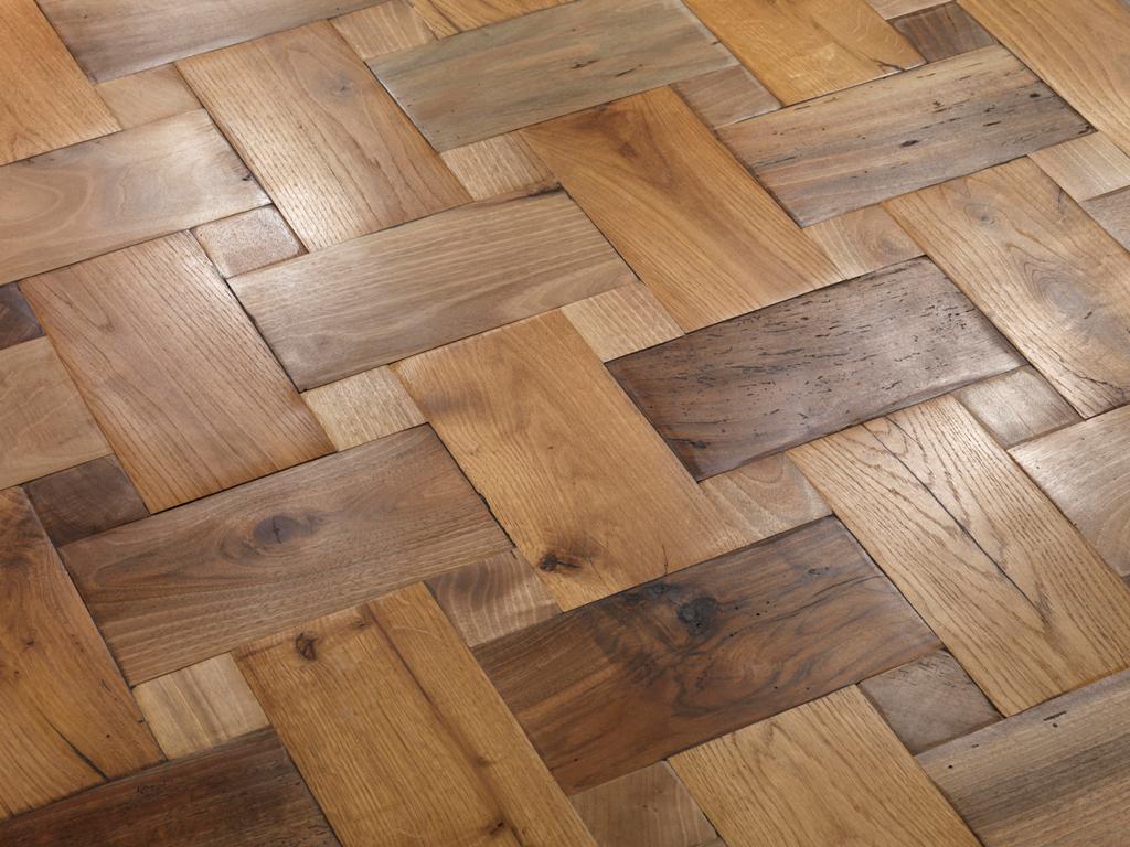 Historic wood finish in light brown with a rustic, aged look.