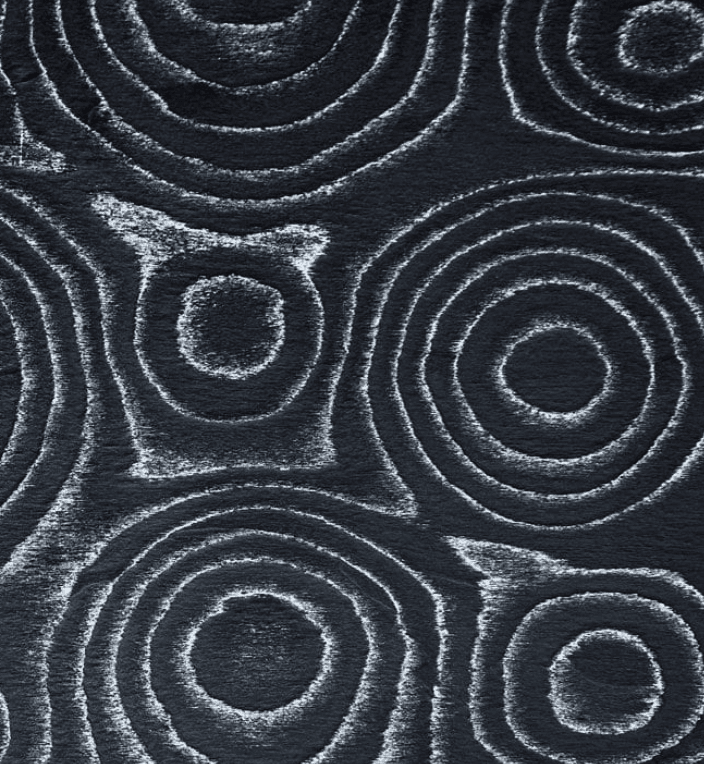 Japan material sample featuring circle patterns in white and black.