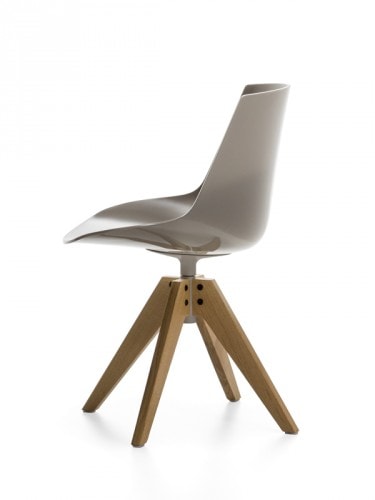 A coffee Flow Chair Color with natural wooden legs on a white room background.