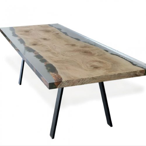 Moss Table Single Plank with a rectangular shape, made of solid wood with a natural finish, set against a white background.