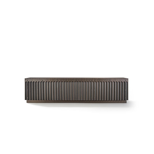 storage furniture made of plywood base and exterior drawers in a brown shade on a white background