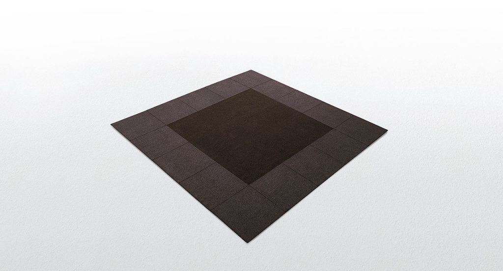 Cornice 50 rug made of brown felt on a white background.