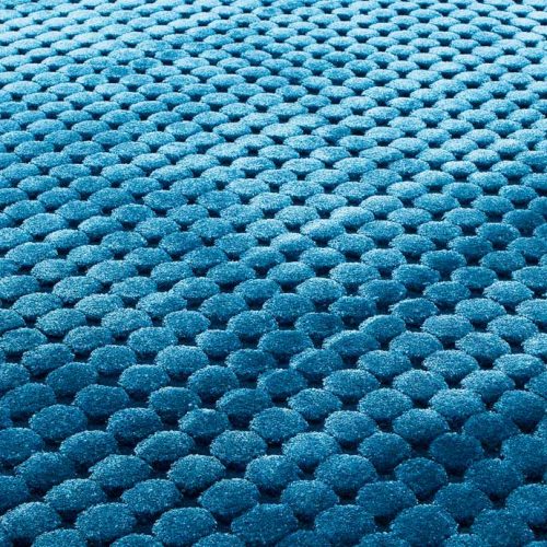 Crown rug made of blue wool.