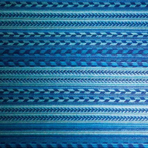 Navajo rug made of blue rope braids