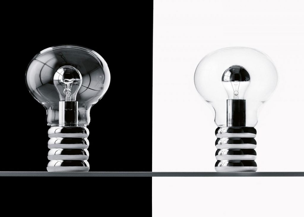 Bulb being shown in a black and white background