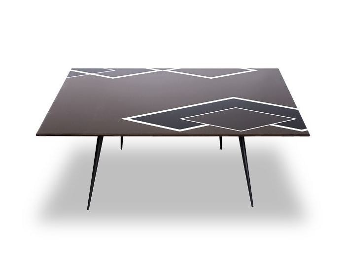 Metal legs with satin finish provide stability to this stylish coffee table.