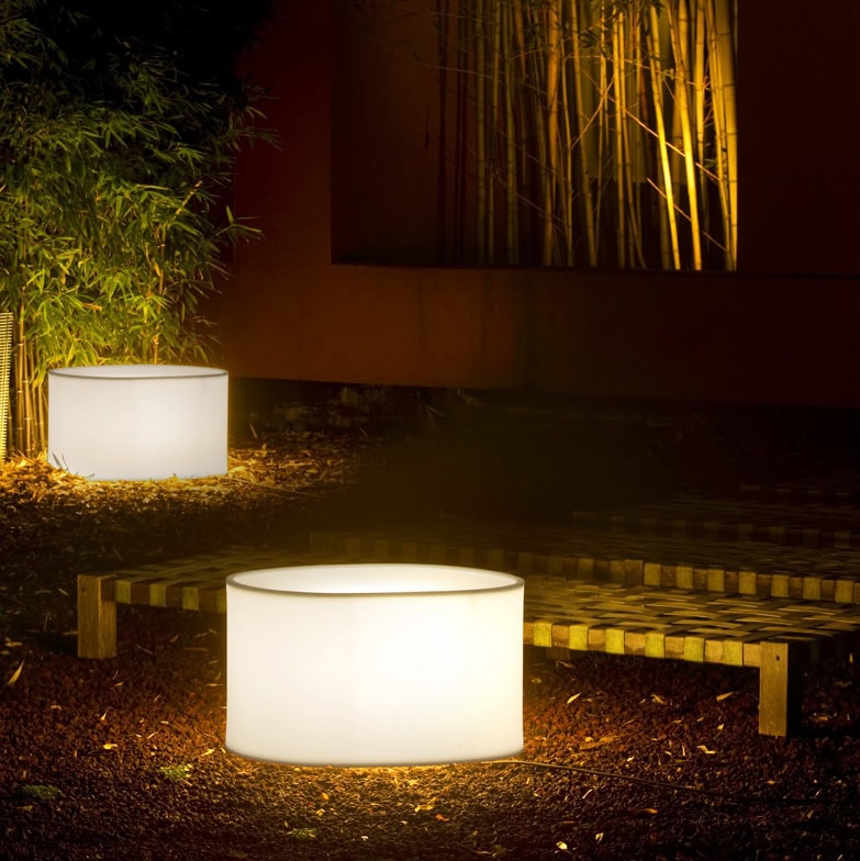 two lamps made of polyethylene made in a white tone