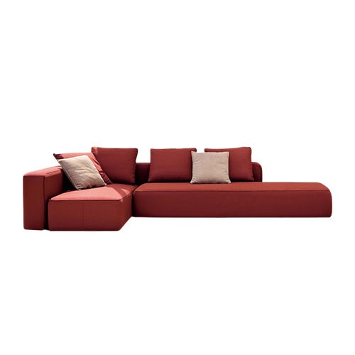 Rod Dandy Sofa combines clean lines with a vibrant hue and deep seating, offering a refined yet inviting space for relaxing outdoors.