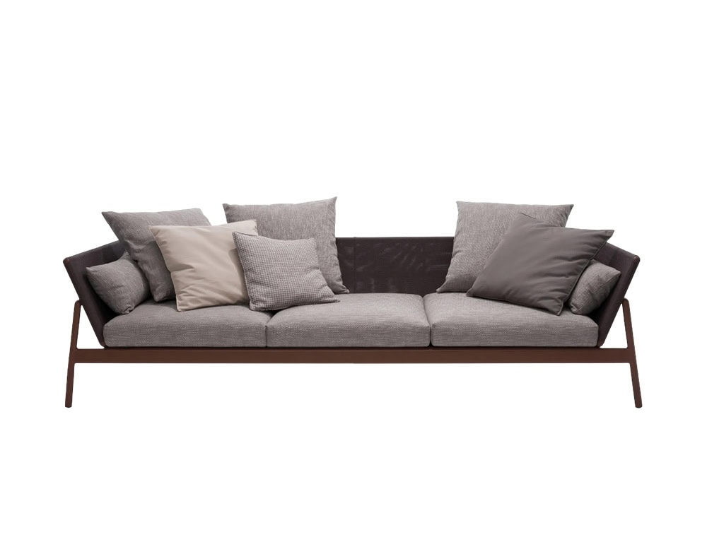Rod Piper Sofa combines contemporary design with inviting cushions to bring comfort and sophistication to any outdoor lounge area.