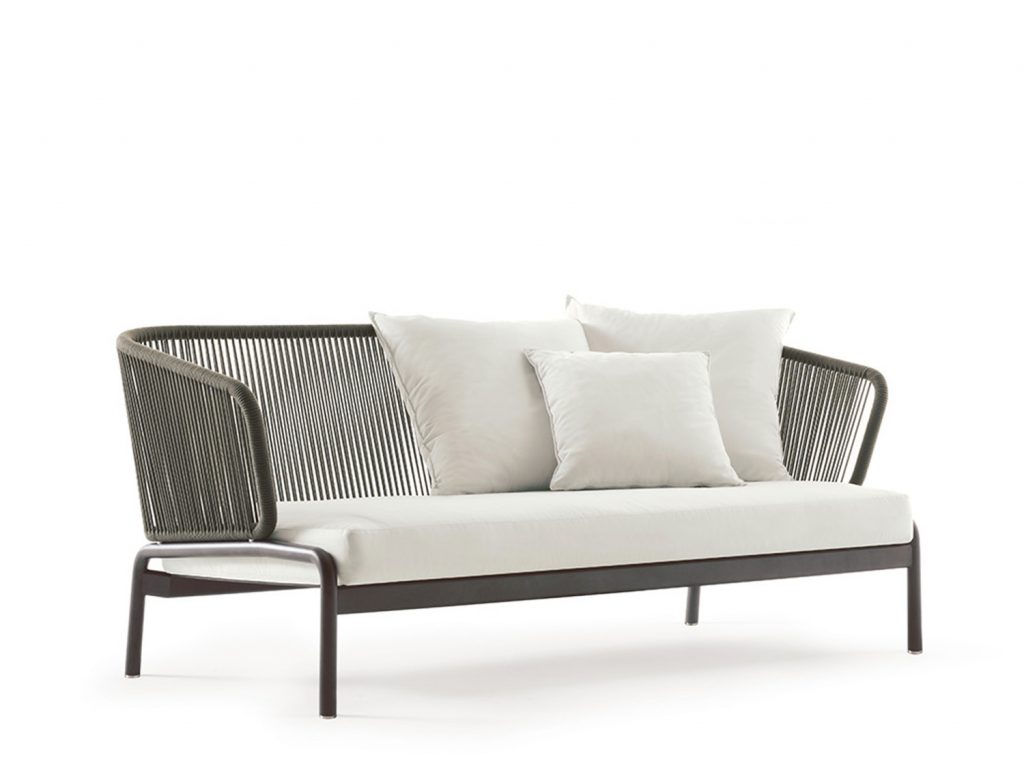 Spool Two Sofa in front of a white background