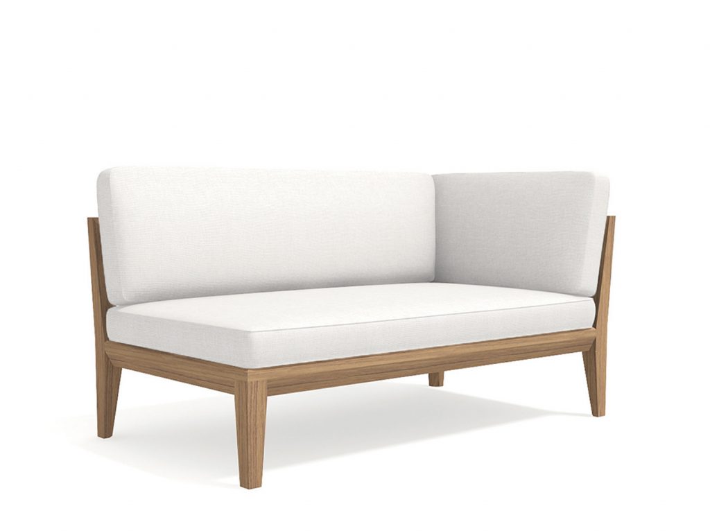 Teka Modular Sofa left side portion in white in front of a white background