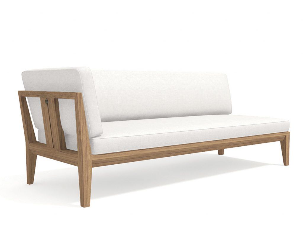 Teka Modular Sofa right side portion in white in front of a white background