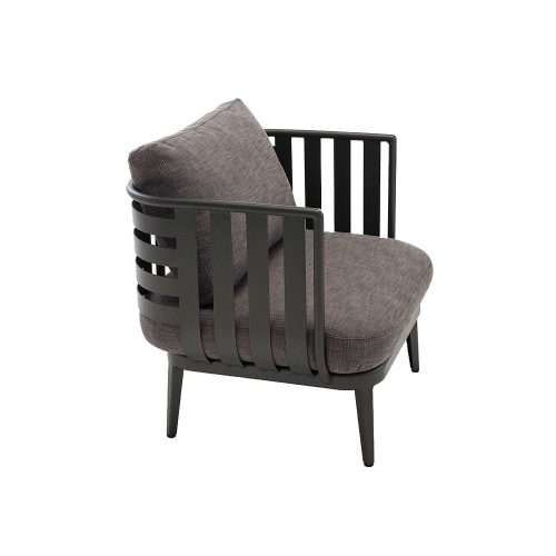 Thea One Sofa in a dark grey frame with a dark grey colored cushion