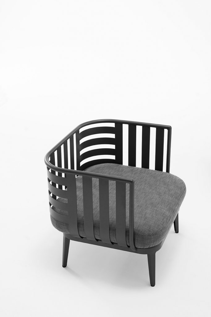 Thea One Sofa in a grey frame with a grey colored cushion