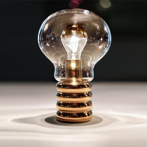 Bulb Brass illuminated on a white table