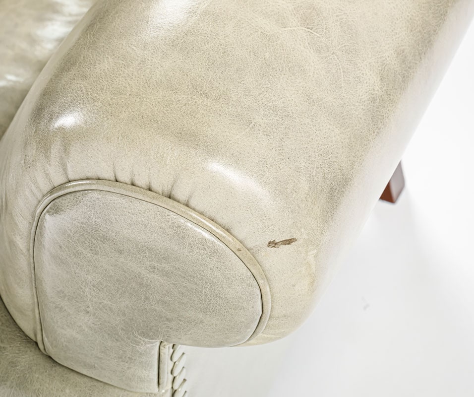 Close up of armrest of Charlotte Lounge large armchair