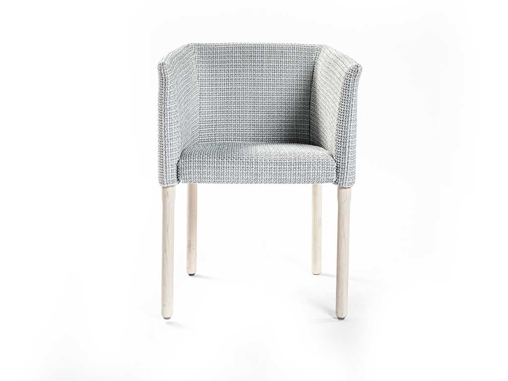 Frontal view of Elsie dining chair in front of a white background