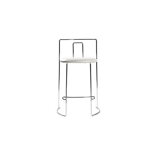 Frontal view of Gaja barstool in front of a white background