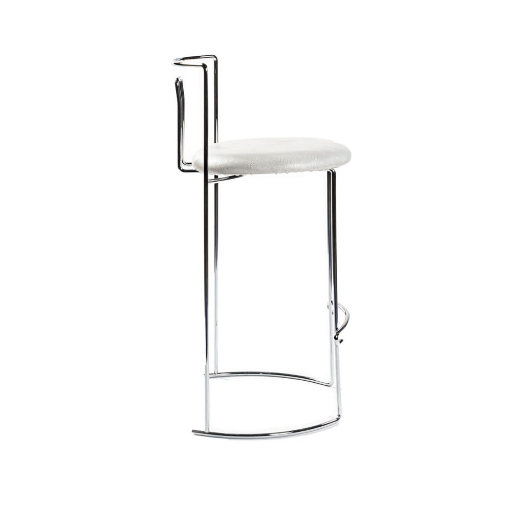Side view of Gaja barstool in front of a white background