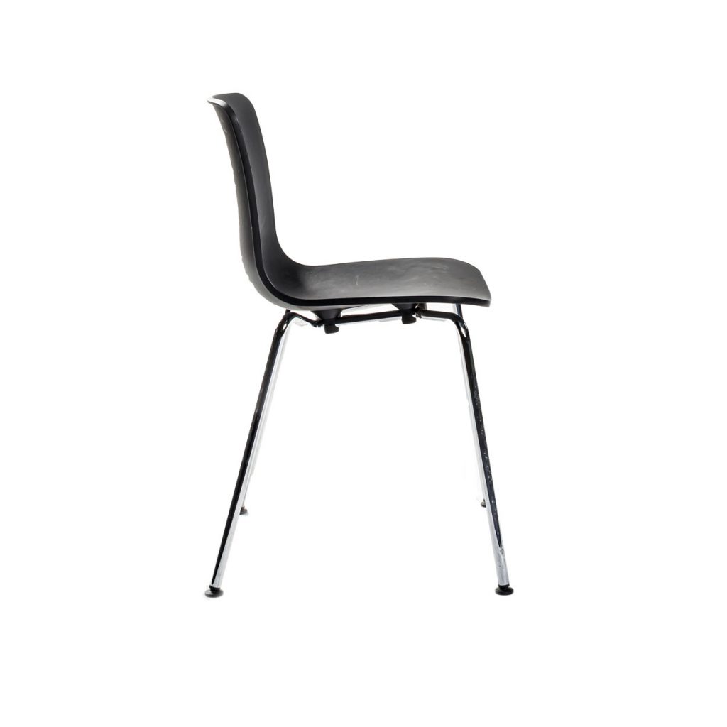 Side view of Stack chair in front of a white background