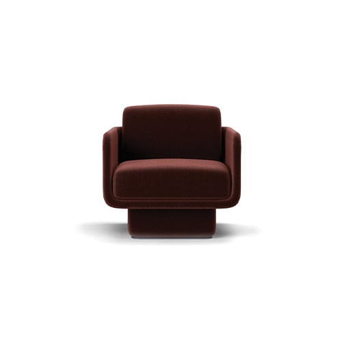 Lilas chair in burgundy in front of a white background