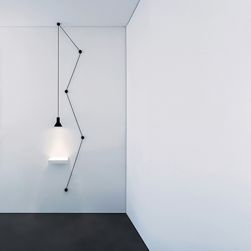 Neuro light hanging on a white wall