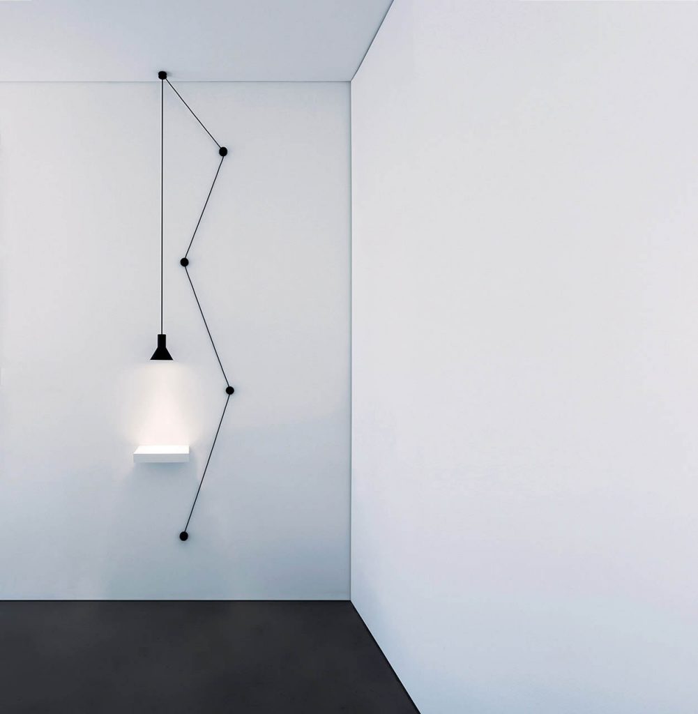 Neuro light hanging on a white wall