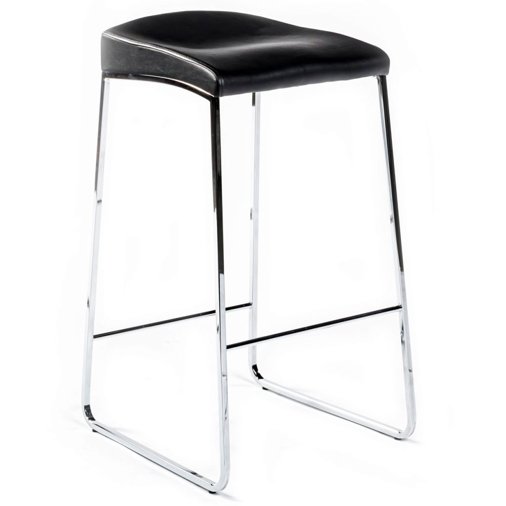 Angled view of Pilo counter stool in front of a white background