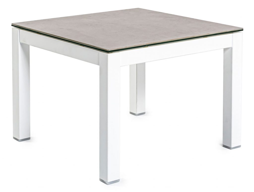 Side low table in front of a white background