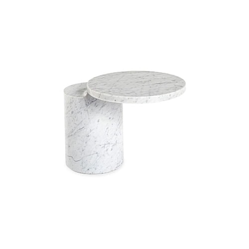 "Polished Carrara Marble" end table.