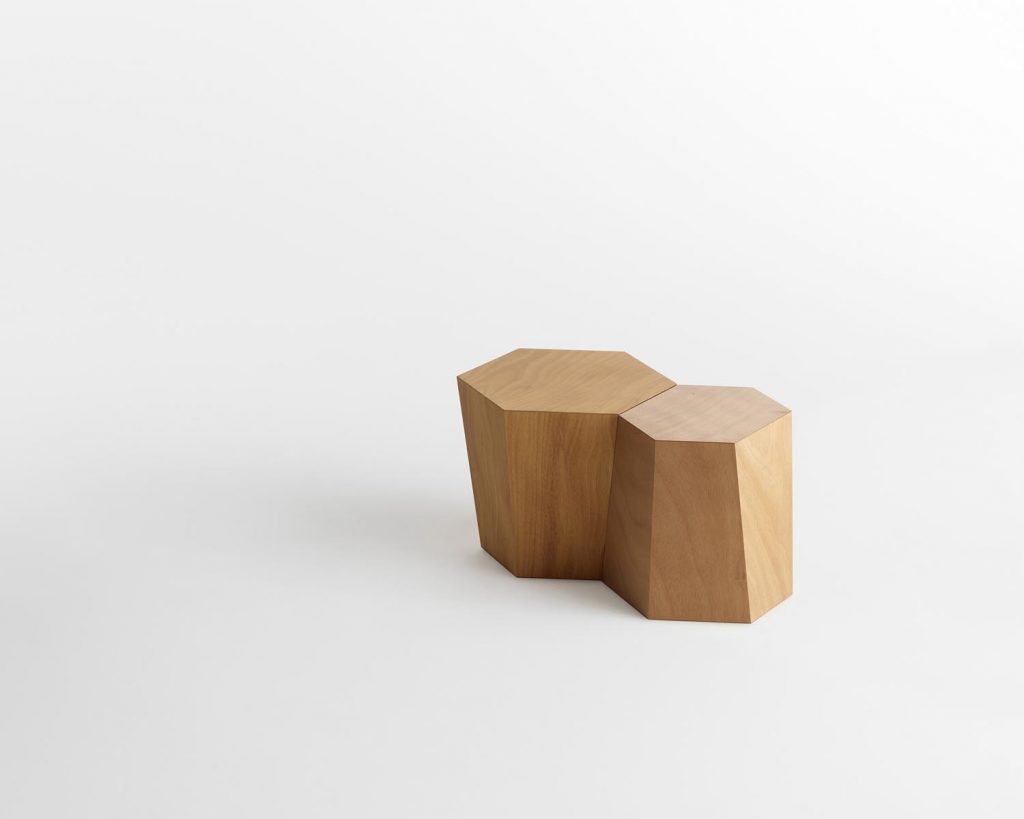 Wooden Hexagons in two different sizes connected together