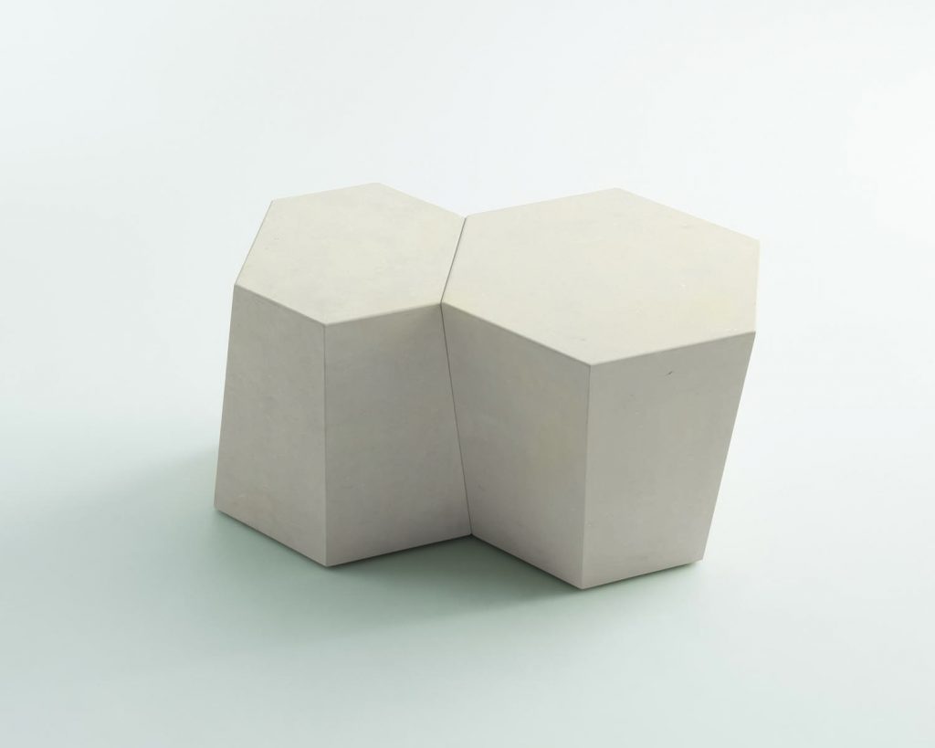 White Hexagons in two different sizes connected together