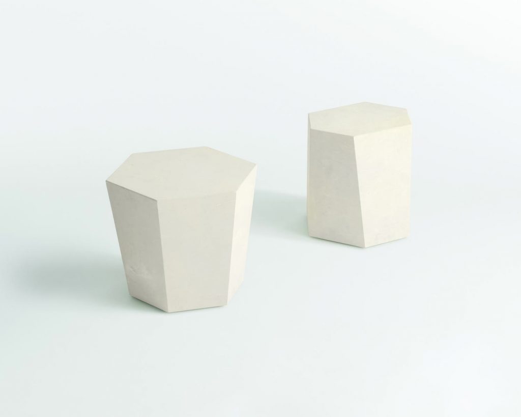 White Hexagons in two different sizes disconnected