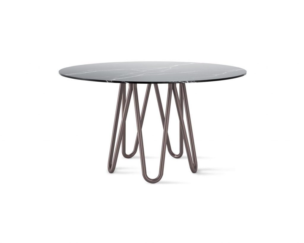 Meduse with a smoked glass top in front of a white background