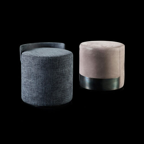 beige, blue or cream jelly pouf with small craft fragments