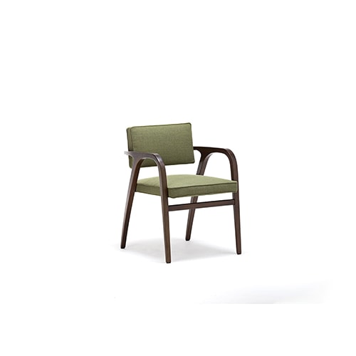 olive green chair and consistent shapes on a white background.