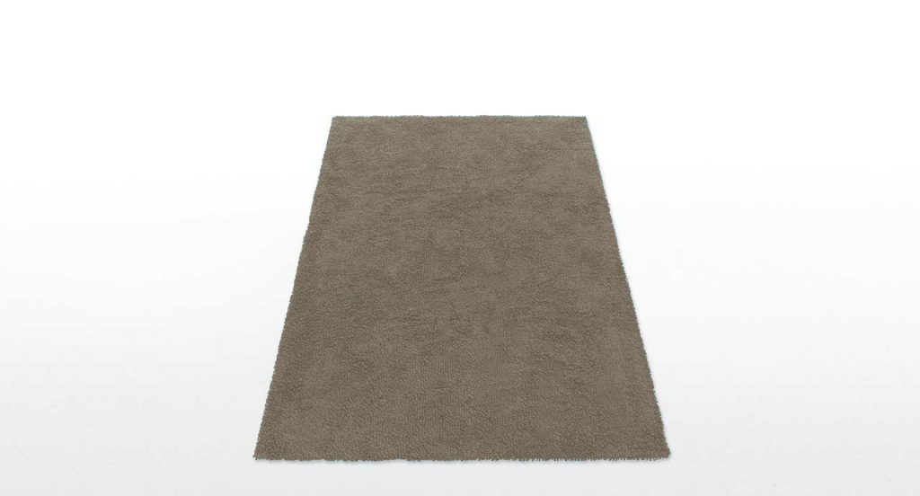 Special rug with black Nero backing for durability a white background.