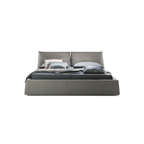 Linear luxury bed with soft outlines.