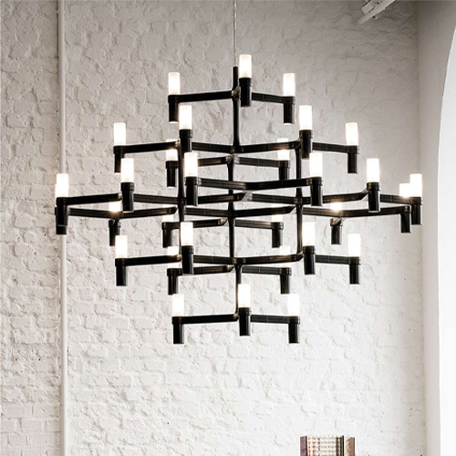 Embrace the elegance of snow crystals with this pendant chandelier family.