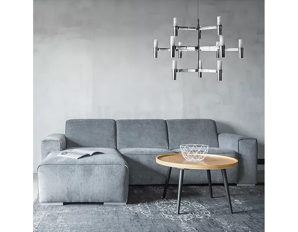 lamp made of metal with an aral-shaped design on a living room