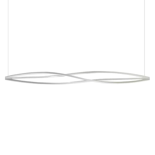 wave-shaped ceiling lamp made of white metal on a white background.